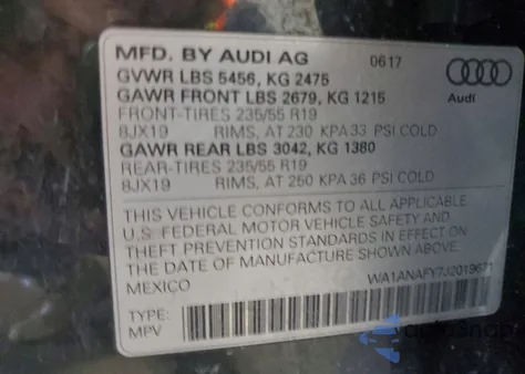 2018 Audi Q5 Premium z USA, uszkodzony, nr VIN WA1ANAFY7J2019671